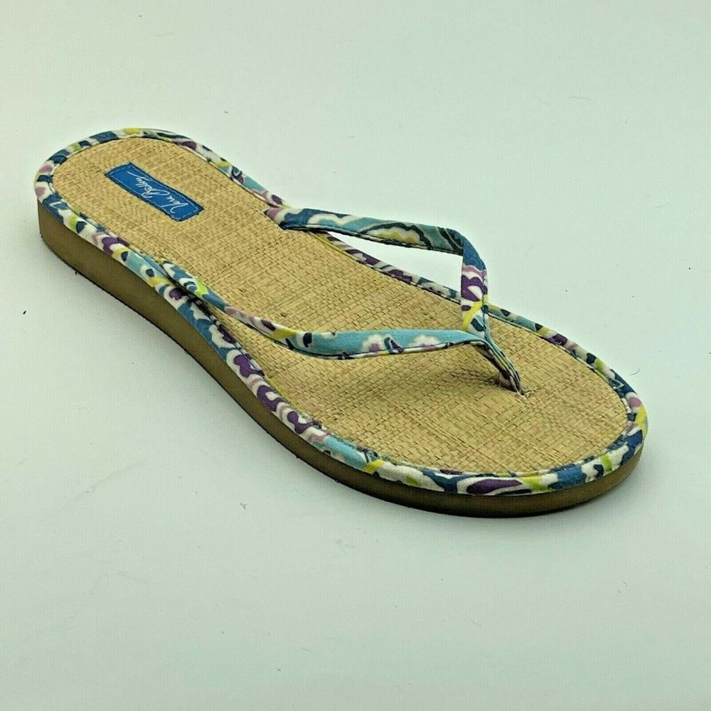 VERA BRADLEY Womens sandals Sz 8 Floral Fabric flip flips
